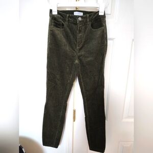 LOFT Women's Dark Green Corduroy Pants, 2